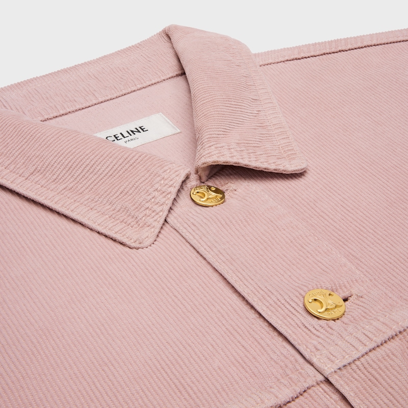 car coat jacket in corduroy - ROSEWATER SUNSET FADE -  - 1 | CELINE