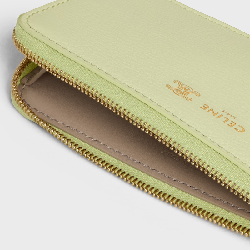 Portacarte lungo con zip in morbida pelle di vitello granata - LIME DELICATO / SAFARI - PORTAMONETE E PORTACARTE - 1 | CELINE