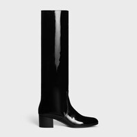 LES BOTTES CELINE TRIOMPHE HIGH BOOT in PATENT CALFSKIN - BLACK -  - 1 | CELINE