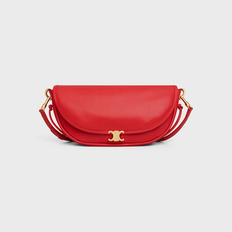 HALFMOON petit mod&egrave;le SOFT TRIOMPHE AGNEAU SOUPLE BRILLANT - ULTRA ROUGE - SACS &Agrave; L'&Eacute;PAULE - 1 | CELINE