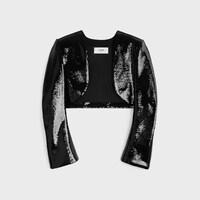 エンブロイダリー ボレロジャケット / ウールギャバジン - ブラック -  - 1 | CELINE