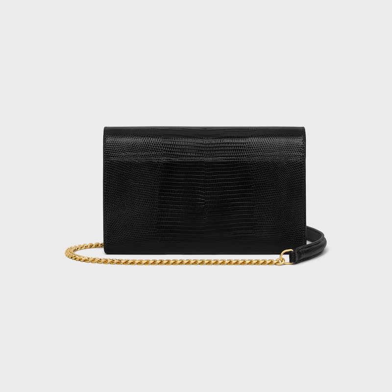 ENVELOPE WALLET ON CHAIN IN lizard - BLACK - WALLETS ON CHAIN - 1 | CELINE