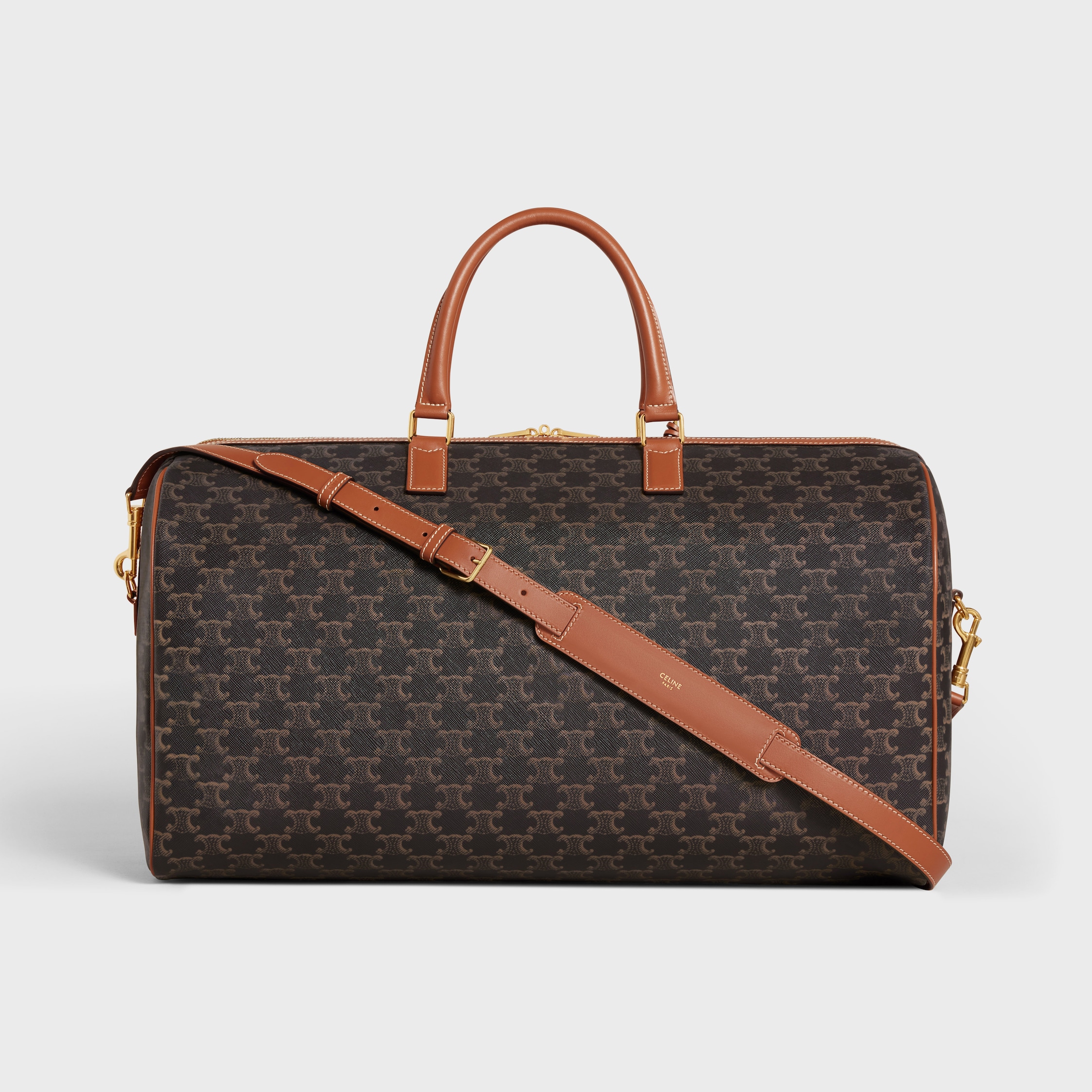【極美品・現行モデル】CELINE ミディアム トリオンフベルト キャンバスタン CELINE - CELINE ベルト ミディアム Triomphe トリオンフ