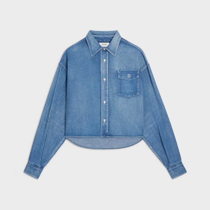 クロップドシャツ / デニム - インディゴウィスパー -  - 1 | CELINE