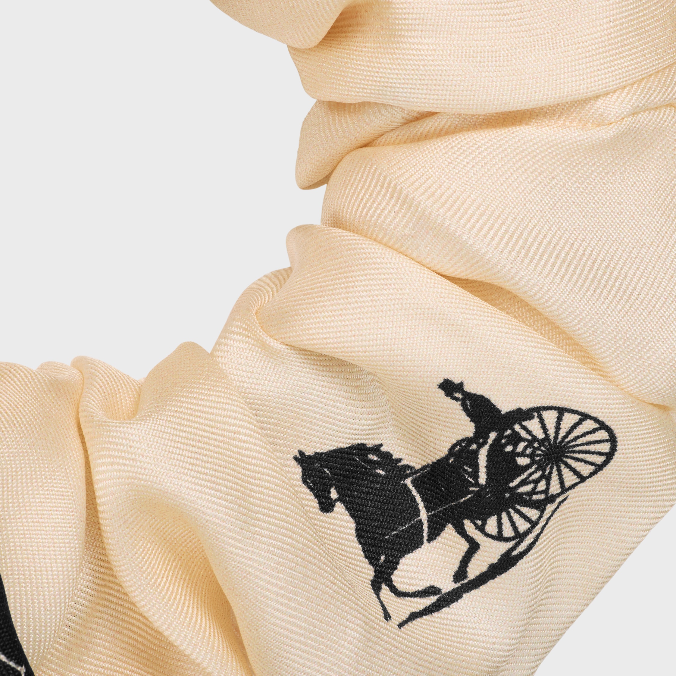 CELINE C サルキー シュシュ / シルク＆ゴールドフィニッシュ ブラス