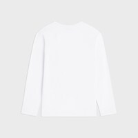 LONG-SLEEVED T-SHIRT IN cotton jersey - OFF WHITE / BLACK -  - 2 | CELINE
