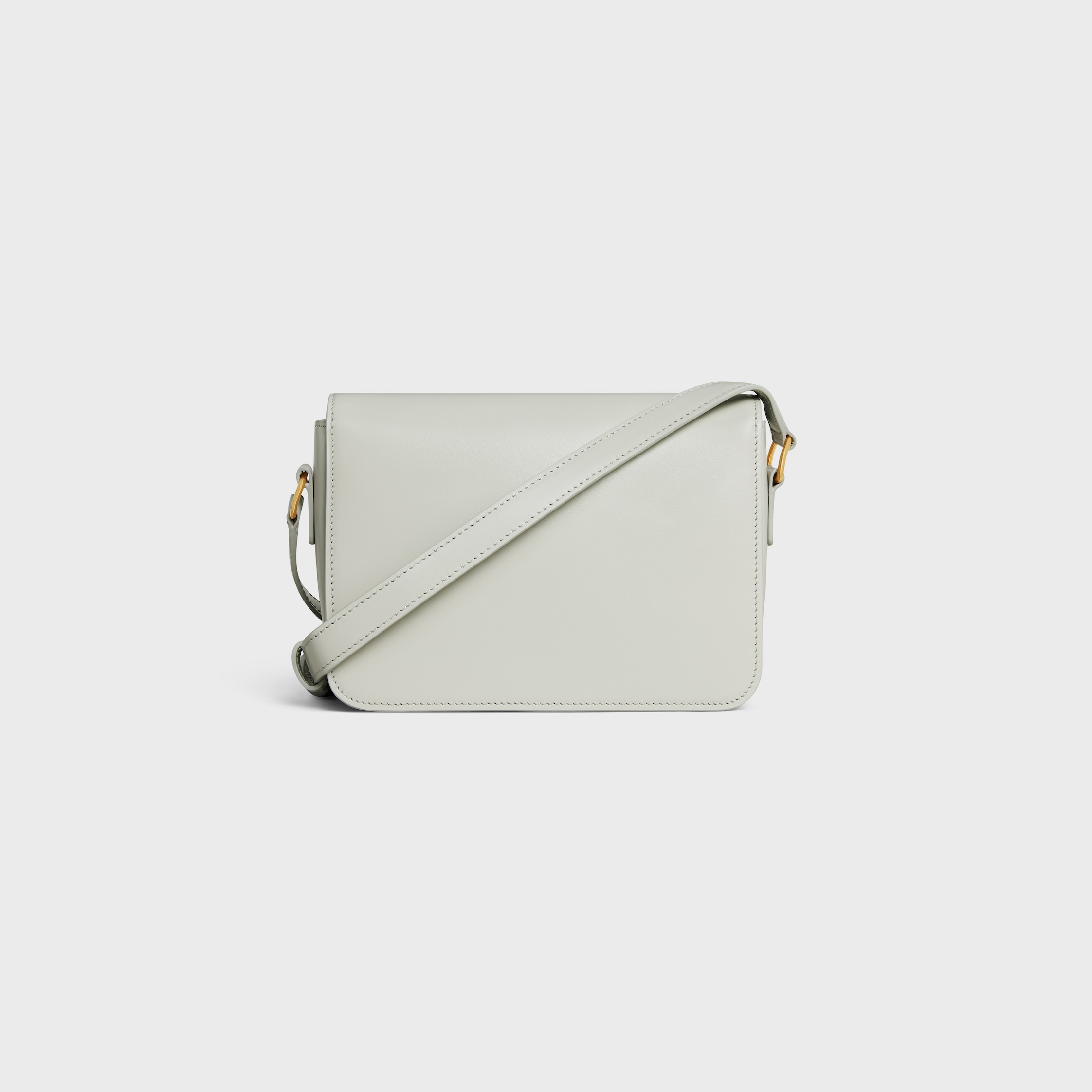 Teen Triomphe Bag in shiny calfskin - CHALK | CELINE