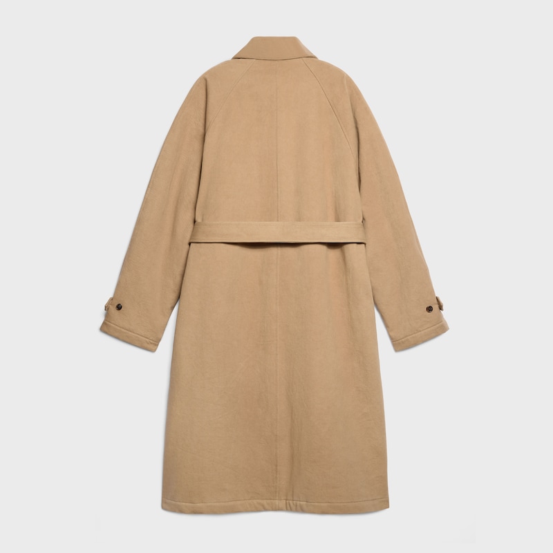 car coat IN heavy cotton twill - LATTE CLEAN STONE-WASCHUNG -  - 1 | CELINE
