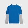 long sleeved t-shirt IN cotton jersey - BLUE ANKER / GRIS MELANGE/ OFF -  - 2 | CELINE