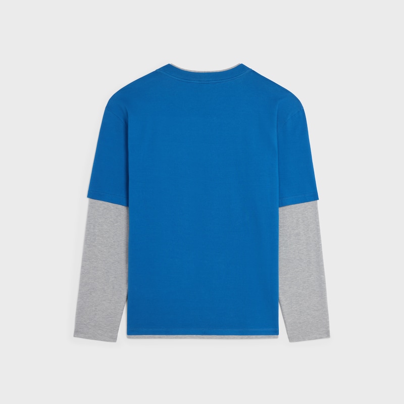 ロングスリーブ Tシャツ / コットンジャージー - ブルーアンカー / グリメランジュ / オフ -  - 1 | CELINE