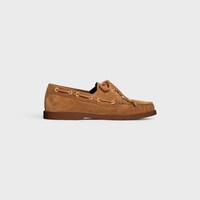 CELINE BATEAU CON LACCI IN PELLE DI VITELLO SCAMOSCIATA - AVANA SCURO -  - 1 | CELINE