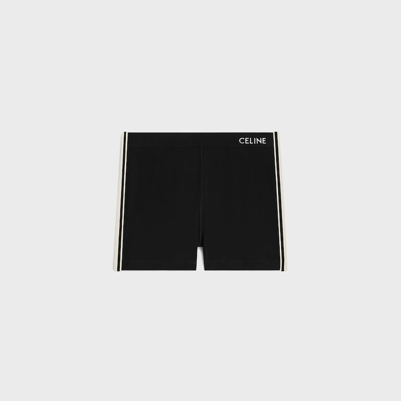 Celine cycling shorts in technical jersey - BLACK / WHITE -  - 1 | CELINE