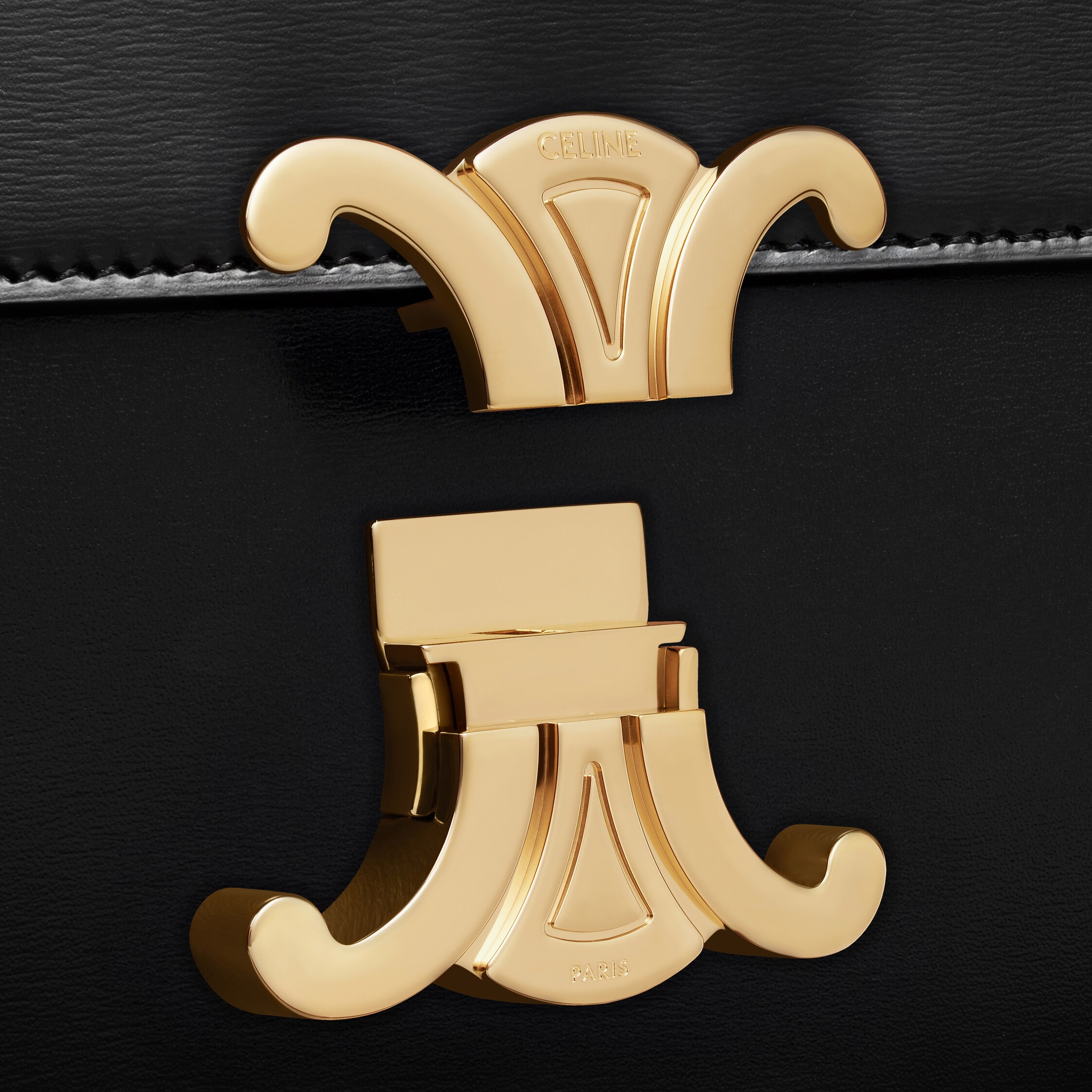 CLASSIQUE TRIOMPHE BAG IN shiny calfskin - BLACK | CELINE