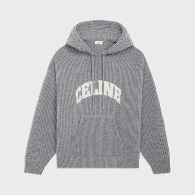 CELINE 후드 스웨터 - 리브드 울 - 미디엄 그레이 -  - 1 | CELINE