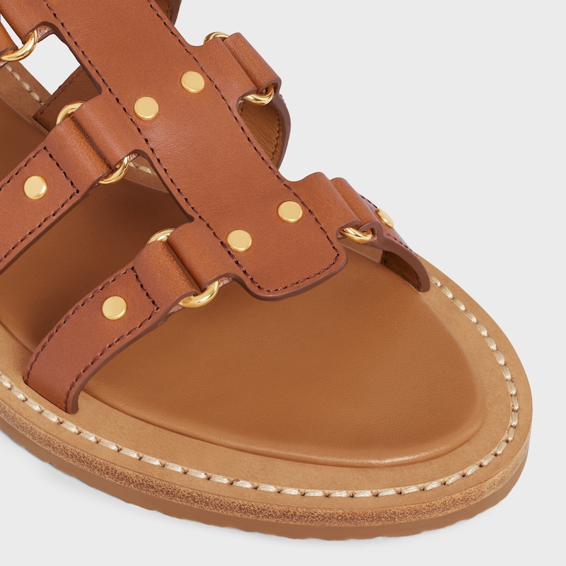 CELINE LYMPIA GLADIATOR SANDAL IN CALFSKIN - TAN -  - 1 | CELINE
