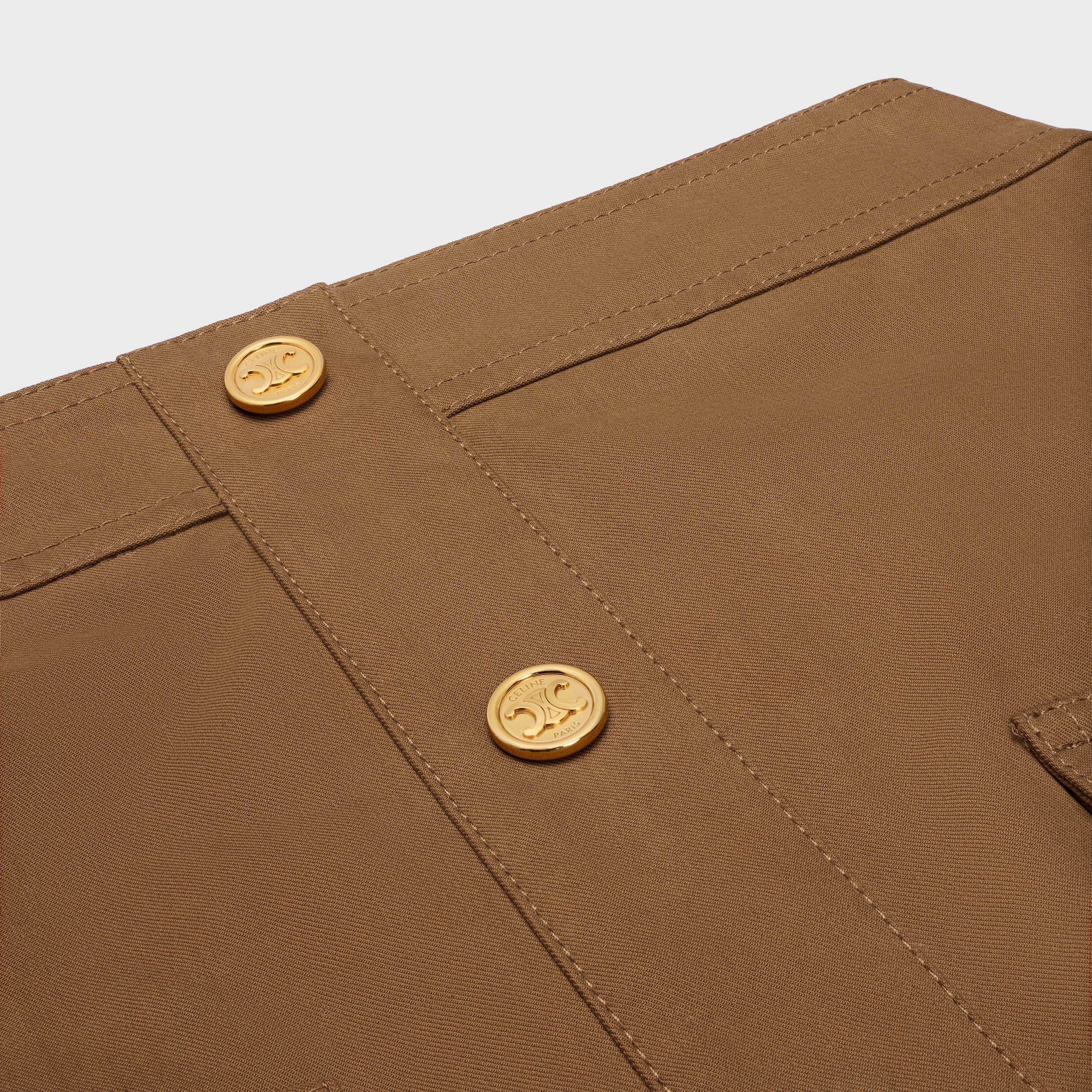 short skirt IN cotton twill - DARK BEIGE | CELINE