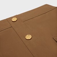 FALDA ESCOCESA DE SARGA DE ALGODÓN - Beige oscuro -  - 1 | CELINE