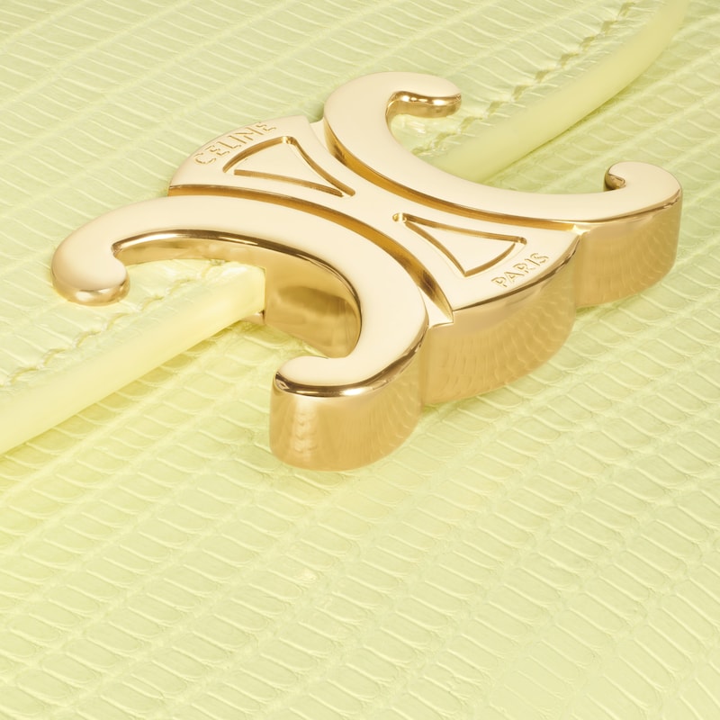 Portafoglio Triomphe piccolo con patta in pelle di lucertola - CITRUS - PORTAFOGLI - 1 | CELINE