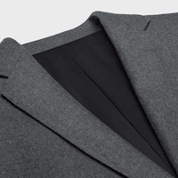 Campbell jacket in flannel twill - GREY MELANGE -  - 2 | CELINE