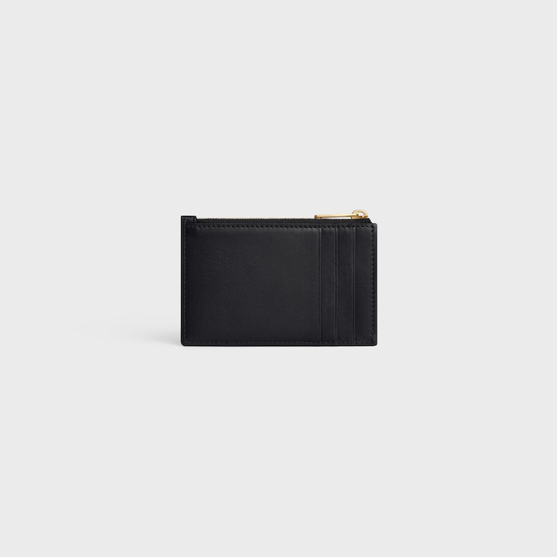 Zipped Card Holder Cuir Triomphe IN SHINY CALFSKIN - BLACK - GIFT FINDER - 1 | CELINE