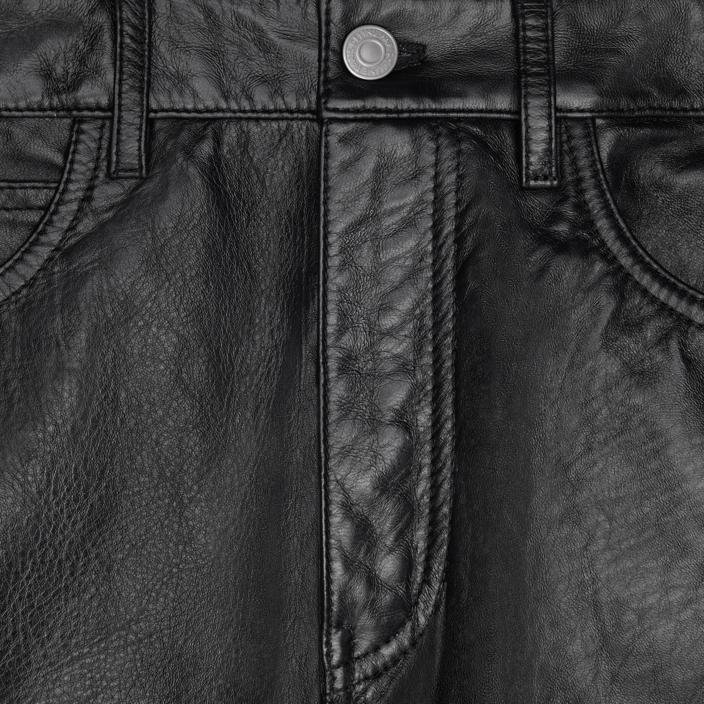 LOU JEANS IN SOFT LAMBSKIN - BLACK | CELINE
