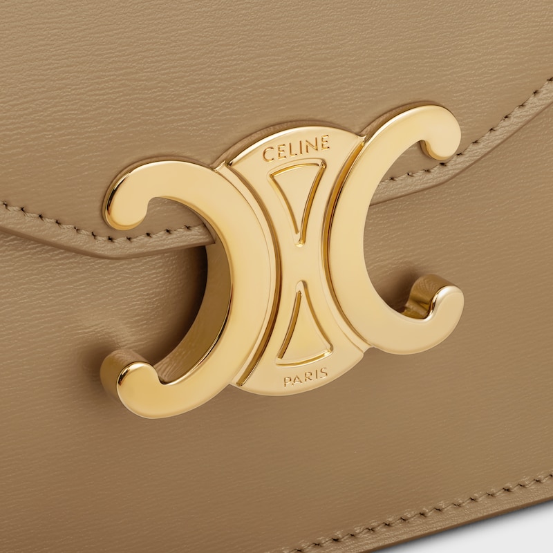 WALLET ON CHAIN MARGO IN Shiny calfskin - SMOKED BROWN - WALLETS ON CHAIN - 1 | CELINE