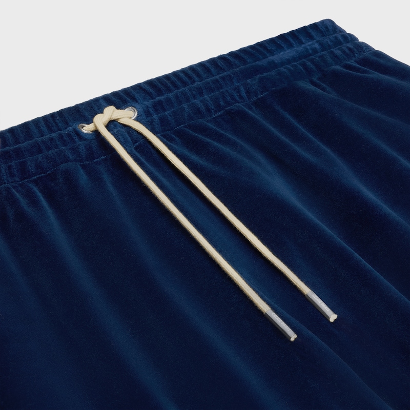 tracksuit pants in velvet jersey - NAVY CHINA/ ECRU -  - 1 | CELINE