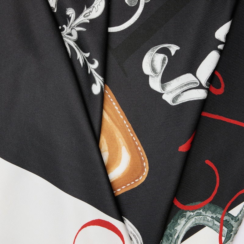 carré twill de soie - BLACK/WHITE/MULTICOLOR -  - 1 | CELINE