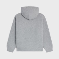 hooded sweater IN RIBBED WOOL - LIGHT GREY -  - 2 | CELINE