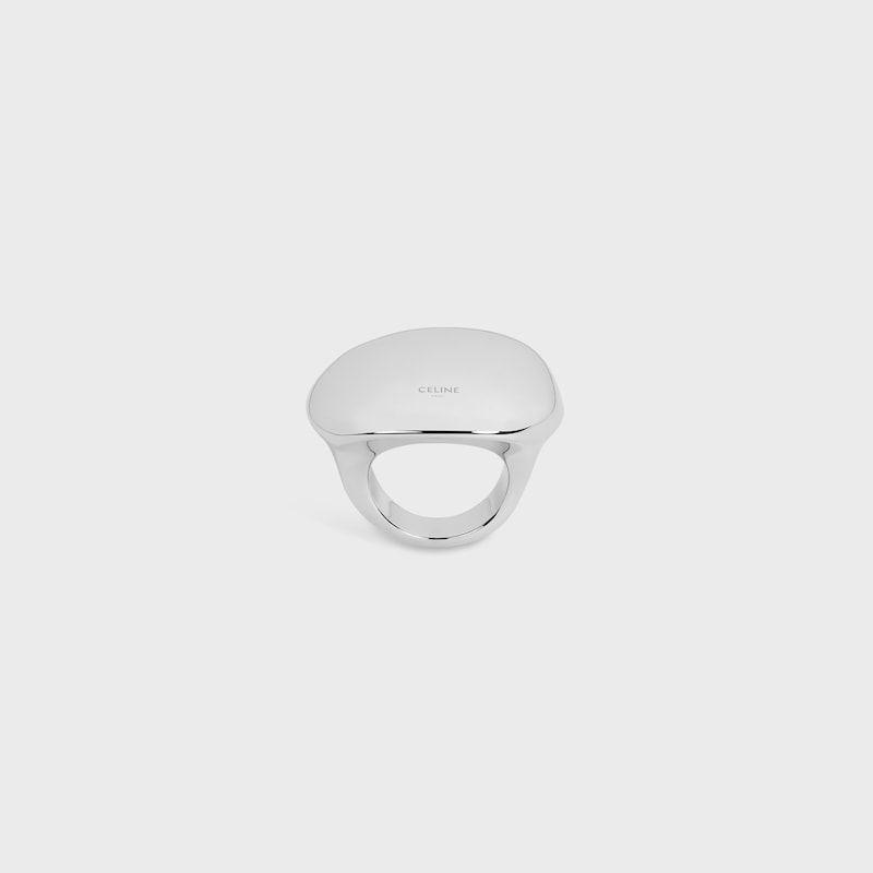 Formes Abstraites Sphere Ring in Brass with Rhodium Finish - SILVER -  - 1 | CELINE
