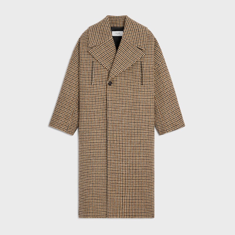 coat IN houndstooth wool - BEIGE / MARRON -  - 1 | CELINE