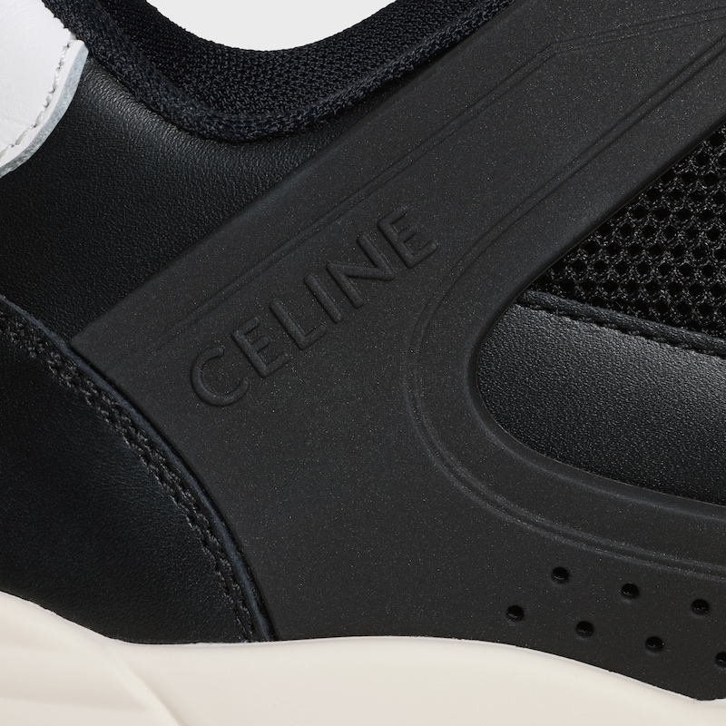 CT-09 CELINE TRAINER NIEDRIGER SCHNÜR-SNEAKER AUS KALBSLEDER UND MESH - SCHWARZ -  - 1 | CELINE