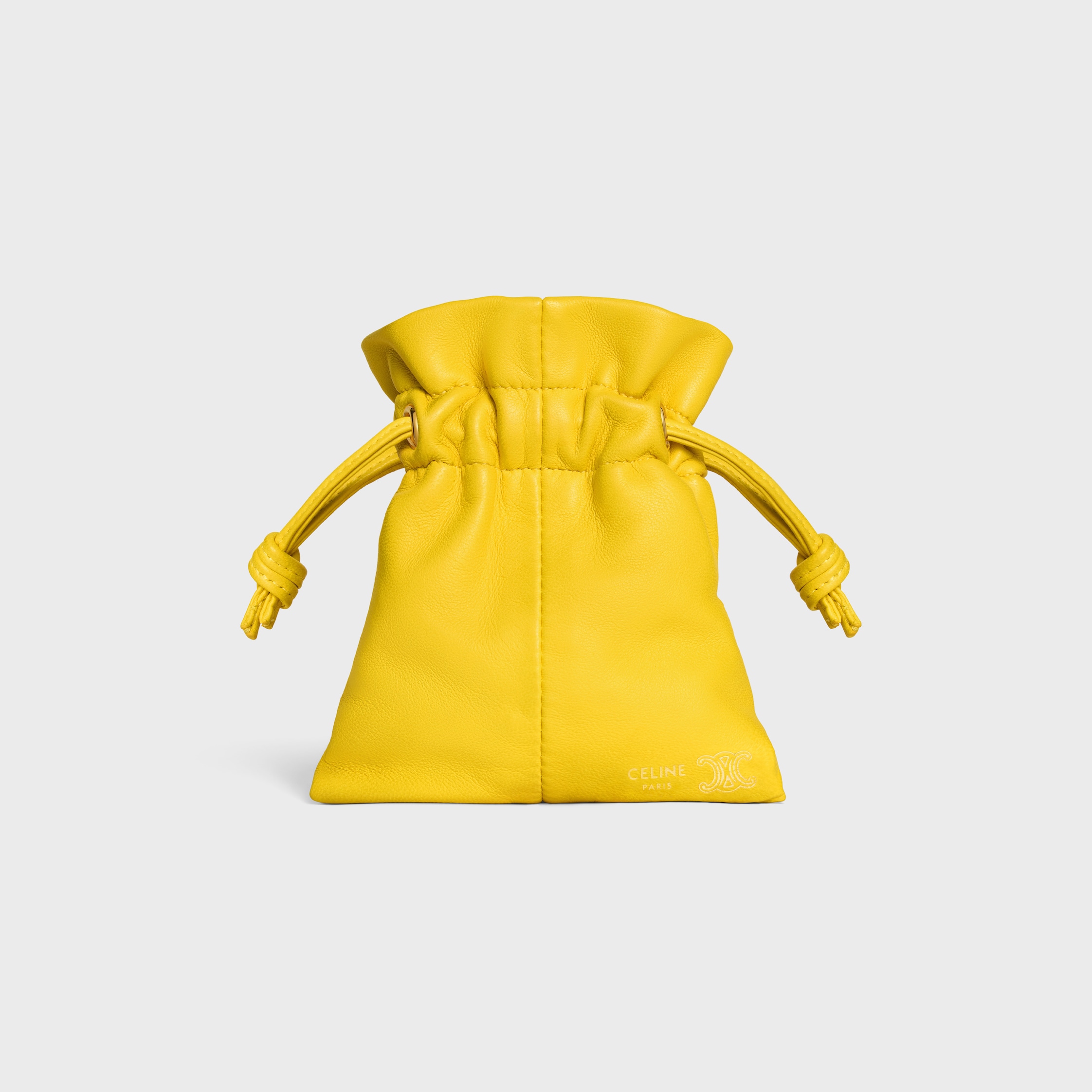 MICRO CRYSTAL POUCH IN SMOOTH LAMBSKIN - ULTRA YELLOW | CELINE