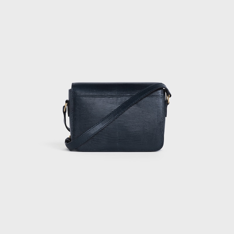 Teen Triomphe Bag in lizard - Navy blue - TRIOMPHE - 1 | CELINE