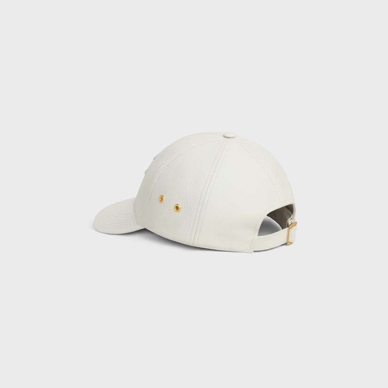 triomphe baseball cap in calfskin - OPTIC WHITE -  - 1 | CELINE