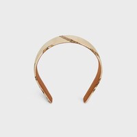 Celine Chains Headband in Silk and Calfskin - BEIGE / Gold - NEW - 1 | CELINE