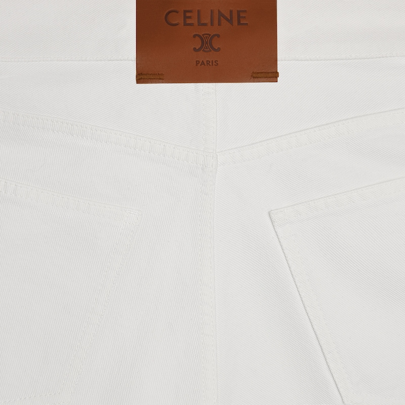 boyfriend jeans 001 IN cotton denim - WHITE HEAVY STONE WASH -  - 1 | CELINE