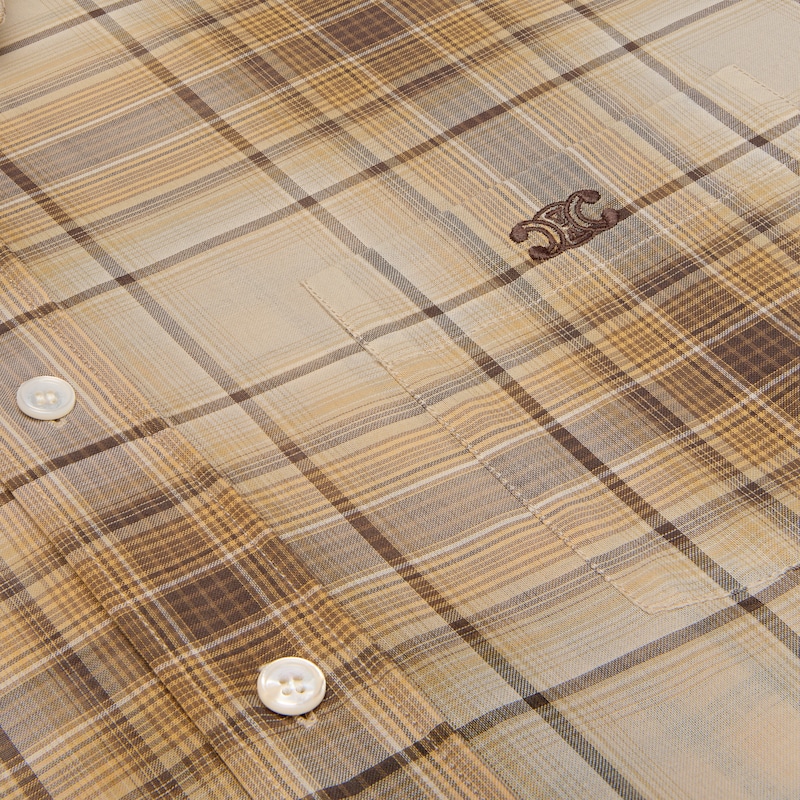 loose shirt IN LIGHT CHECKED COTTON - SABLE/BEIGE/MARRON -  - 1 | CELINE