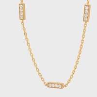 Celine Line Triple Bracelet in Yellow Gold and Diamonds - Yellow Gold & White -  - 2 | CELINE