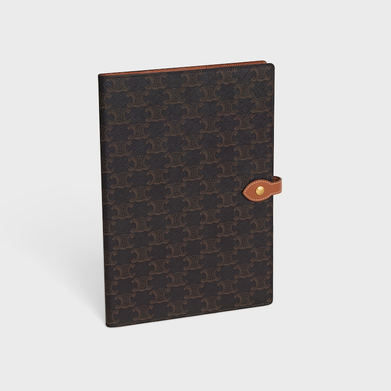 大号标志印花笔记本封套 - 棕黄色 - 文具 - 1 | CELINE