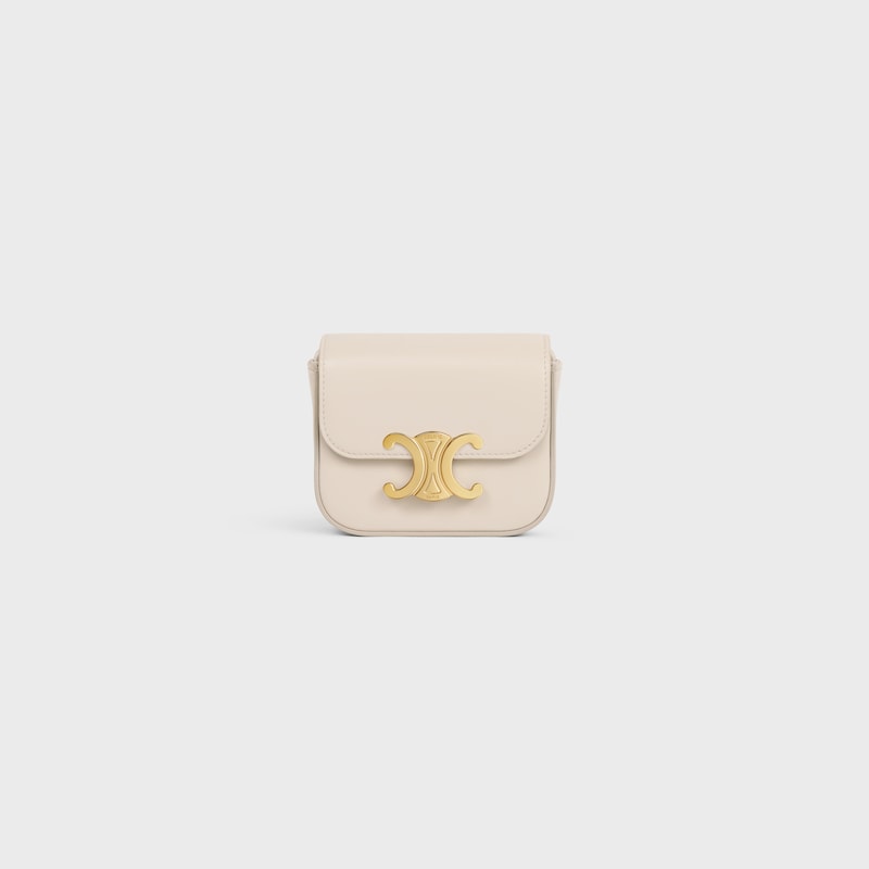 MINI CLAUDE in Shiny calfskin - PALE BEIGE - MORE LINES - 1 | CELINE
