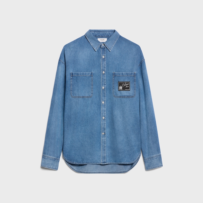 shirt IN COTTON DENIM - INDIGO WHISPER -  - 1 | CELINE