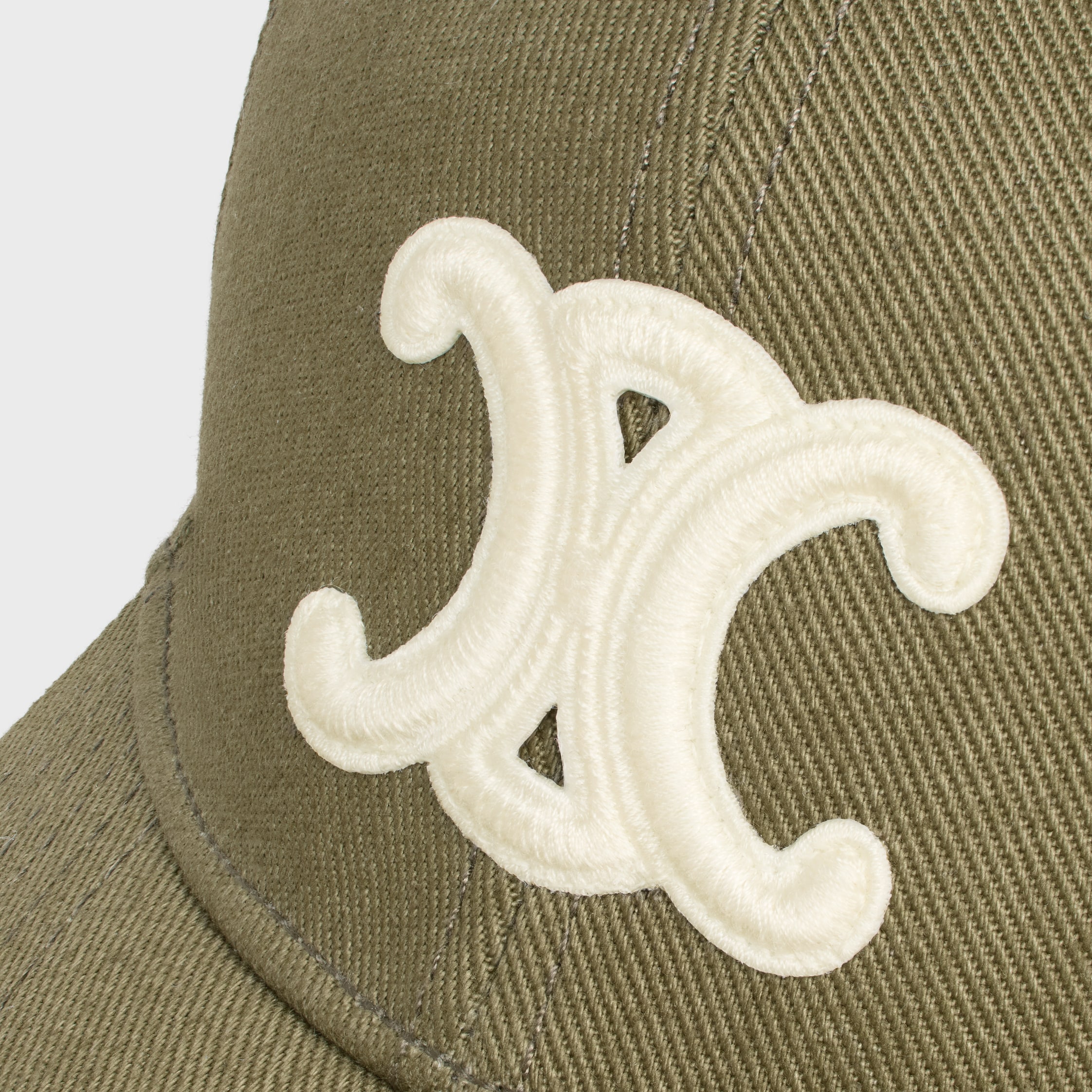 【★希少★】CELINE CAP Sauge Celine Triomphe Baseball Cap In Cotton Dark Taupe