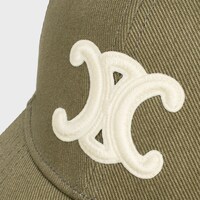 triomphe baseball cap IN COTTON DRILL - VERT MOSS -  - 1 | CELINE