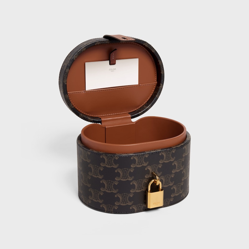 Vanity Case in Triomphe Canvas and Calfskin - TAN - TRIOMPHE CANVAS COLLECTION - 1 | CELINE
