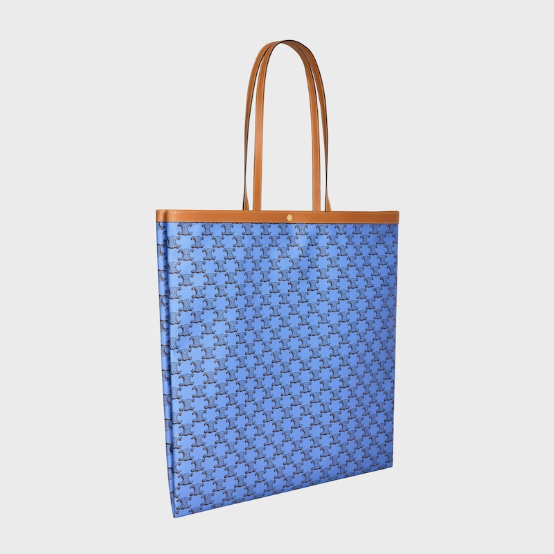 LARGE FLAT SHOPPER IN TRIOMPHE CANVAS - BLUE / BLACK - TOP-HANDLE BAGS - 1 | CELINE