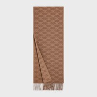 scarf in monogram cashmere - LIGHT CAMEL/BEIGE -  - 1 | CELINE