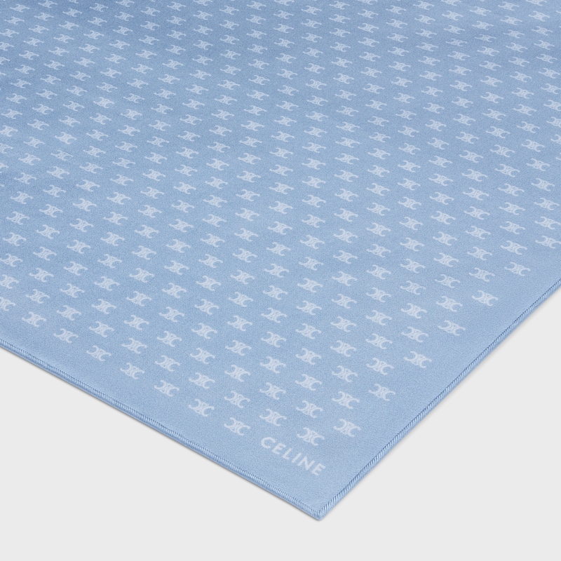 bandana in mini triomphe silk twill - LIGHT BLUE -  - 1 | CELINE