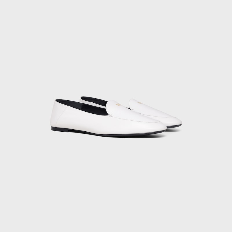 AURA LOAFER IN GOATSKIN - WHITE -  - 1 | CELINE