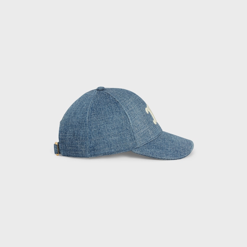 TRIOMPHE BASEBALL CAP IN DENIM UNION WASH - DARK UNION WASH -  - 1 | CELINE